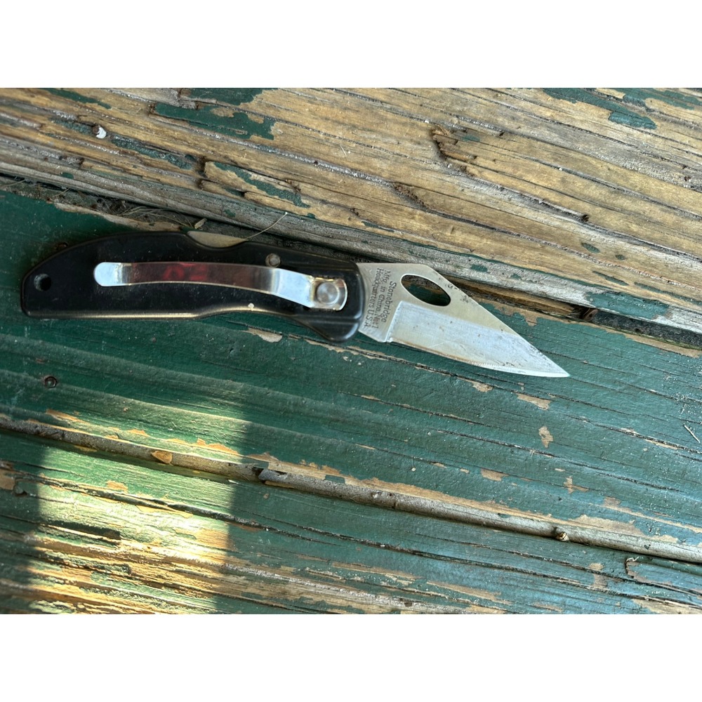 Stonebridge Airgas Waycross GA Folding Pocket Knife Black Textured Handle Clip